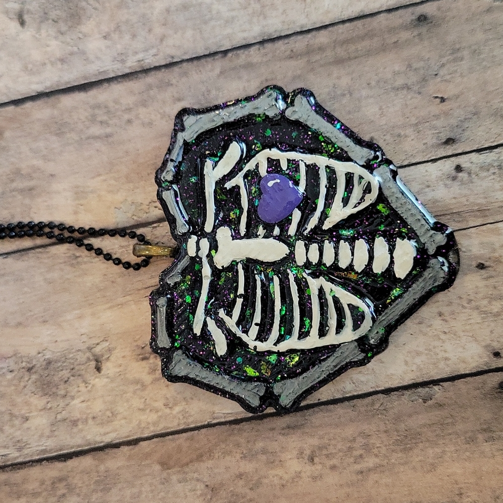 Skeleton Heart Necklace